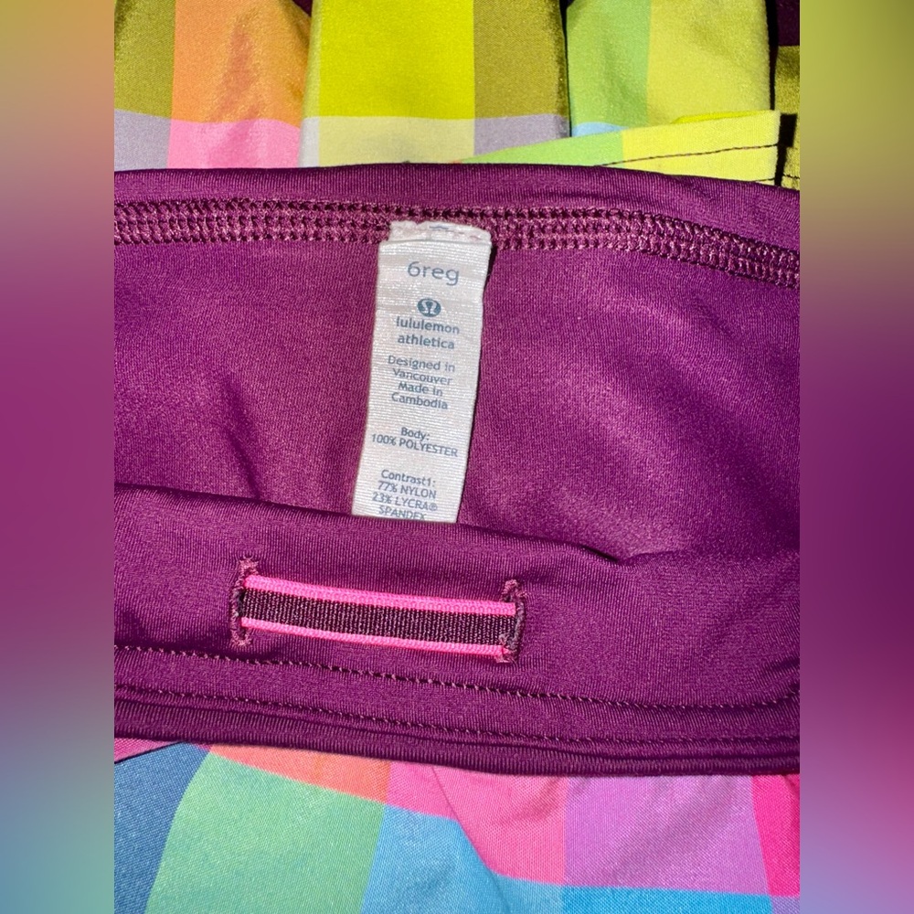 lululemon athletica Multicolor Plaid Athletic Skort with Plum Waistband - Picture 10 of 11